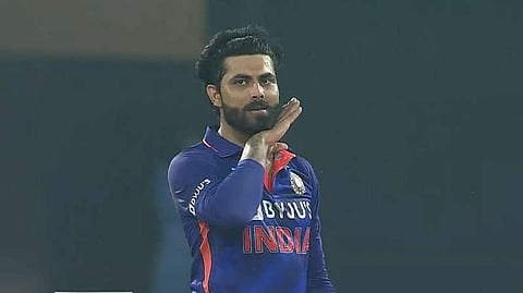 Ravindra Jadeja celebrates in Pushpa style after taking wicket