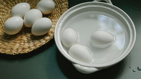 A special method of boiling and peeling eggs; No eggs will hatch