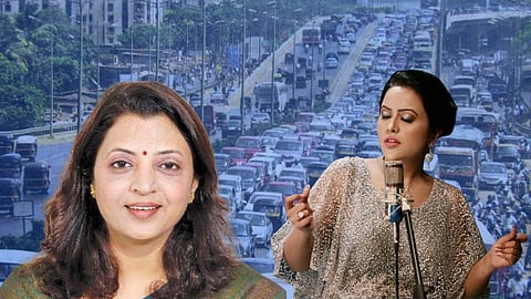 shivsena manisha kayande criticized amruta fadnavis mumbai traffic divorce remark