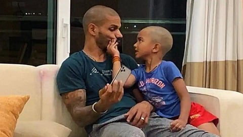 Shikhar Dhawan Posted emotional video of his son Zoravar meeting after 2 years