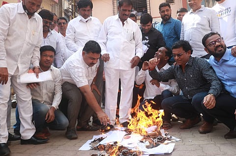 people protest on property tax issue