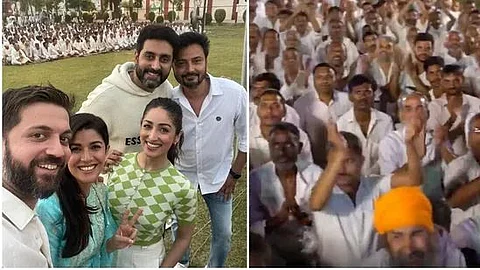 Abhishek Bachchan with Nimrat Kaur, Yami Gautam and others in Agra Central Jail.