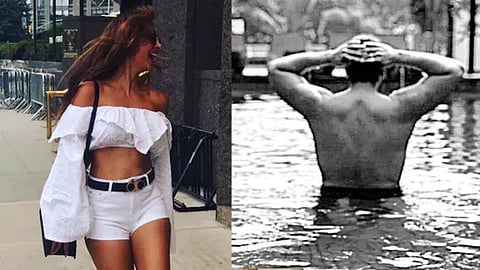 Arjun Kapoor tagged Malaika Arora in his pool pic on Instagram.