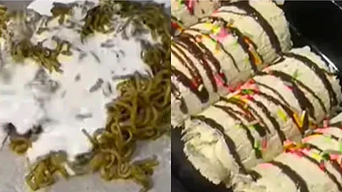 shopkeeper made maggi ice cream rolls