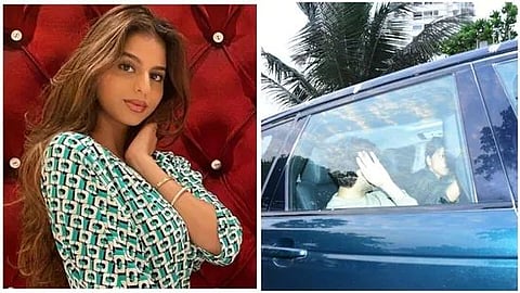 Suhana Khan spotted with a friend at Mannat.