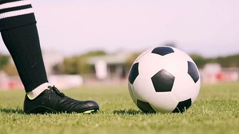 Ukraine Boys Play football during Russia air strike siren