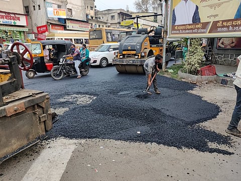 pune Municipal Corporation Asphalt wrong way in Dhayari Mahesh Pokale pune
