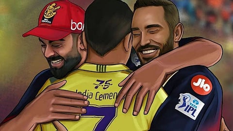 RCB Captain Faf Du Plessis hug Old Friends from CSK