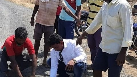 contractor misled public works department by dumped oil without using tar build road Nashik News