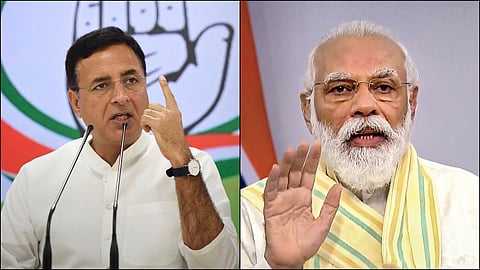 Randeep Surjewala and Narendra Modi