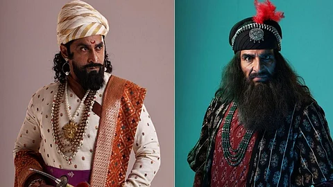 'Sher Shivraj' Marathi Movie- Chinmay mandlekar as chatrapti shivaji maharaj and Mukesh Rishi as Afjal Khan