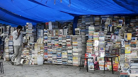 fake books on footpath