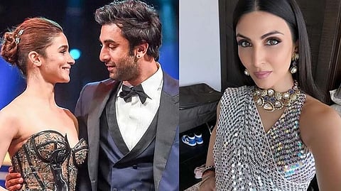 Riddhima's Silver sari look in ranbir-alia mehendi function.