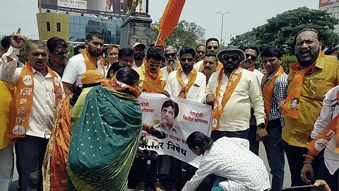 Shiv Sena agitation against BJP leader Kirit Somaiya