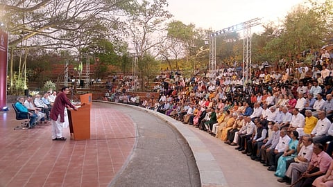 Samvasaran Inauguration Bhandarkar Amphi theater nitin gadkari