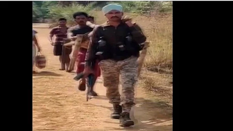 jawan carry pregnant to hospital on cot heart winning video goes viral  