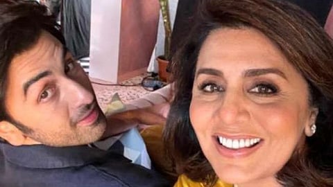 Neetu singj-kapoor with ranbir kapoor(Mother-son together for ad shoot)