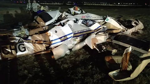 helicopter crash at raipur airport