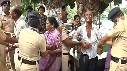 हिंगोलीच्या कुंटुंबाचा मंत्रालयासमोर आत्मदहनाचा प्रयत्न