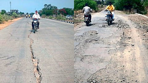 Nanded bad construction of village roads citizens face problem to transportation
