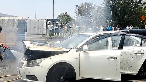 burn car