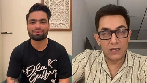 aamir khan rinku singh batting fan  video ipl 2022