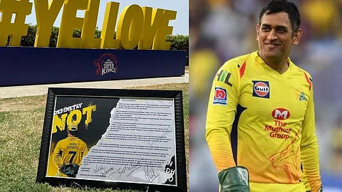 Chennai Super Kings Gifted MS Dhoni framed Fan Letter