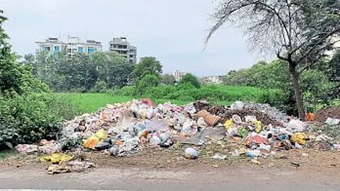 rubbish on shores of historic Rankala Lake