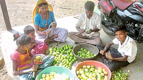 Tribal family Making Kochari