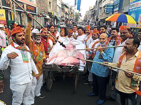 OBC Reservation : भाजप ओबीसी मोर्चातर्फे धुळ्यात निषेध आंदोलन