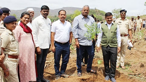 Plantation of 5 thousand 555 saplings at Landewadi