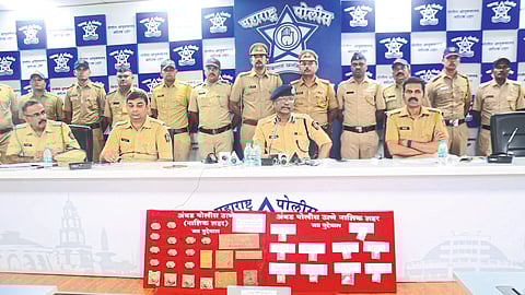 Police with seized stuff