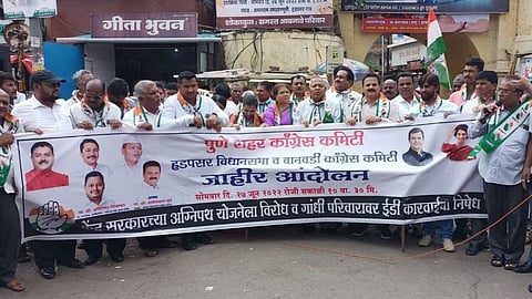Congress agitation against Agneepath scheme army recruitment employment in Hadapsar