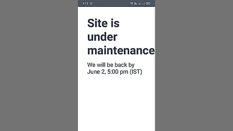 site is under maintenance alert