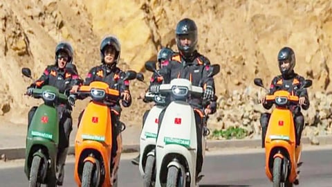 Indian army soldier ride on Ola electric