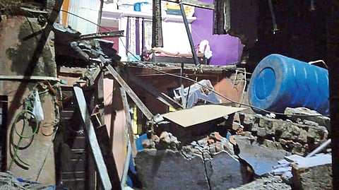 Fallen part of house