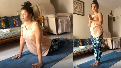 prajakta mali shared surynamskar video on international yoga day 2022