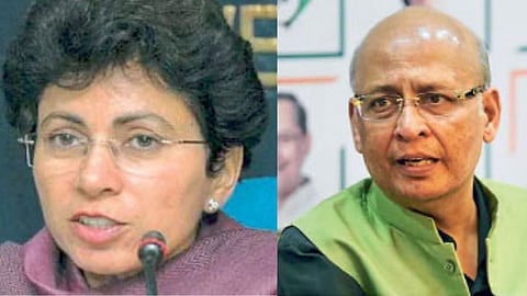 Congress President Sonia Gandhi Haryana state president Kumari Shailja and Abhishek Manu Singhvi promoted executive members