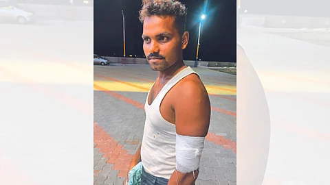 Injured farmer Gorakh Jadhav.