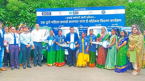 Garbage picker women e-vehicle owners in education Latur