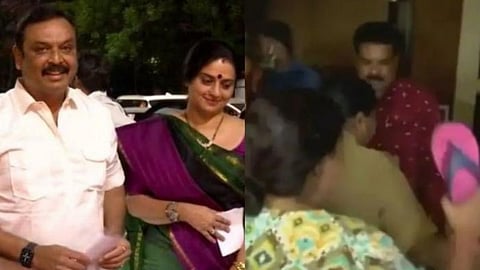 VIRAL VIDEO: Naresh's wife Ramya Raghupathi tries to attack him & Pavithra Lokesh with slipper at a hotel