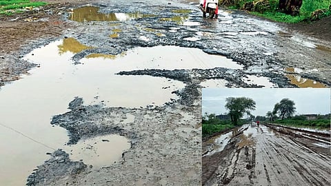 Akola Telhara taluka Bad roads condition