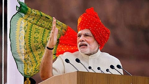 Narendra Modi on Red Fort