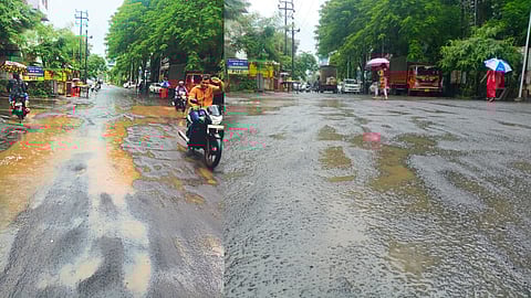 road built on Dattamandir Road month ago has been demolished Latest Marathi News