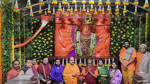 idol conservation work started of saptashrungi devi temple wani latest marathi news