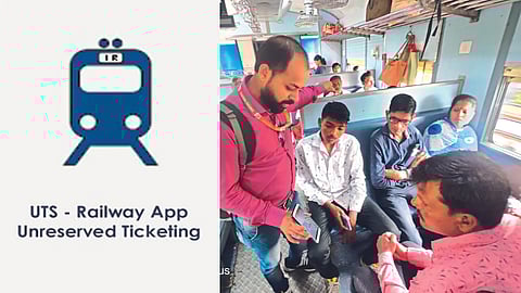Railway Ticket Inspector while raising awareness among the passengers about ‘UTS’ app