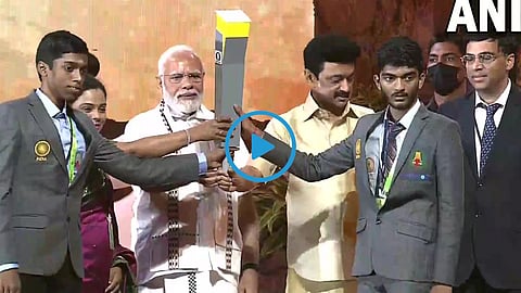 Chess Olympiad Opening Ceremony PM Narendra Modi Handed Over Chess Olympiad torch to young Grandmaster R Praggnanandhaa