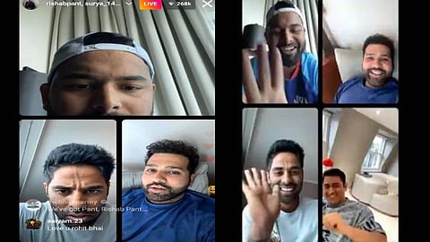 rishabh pant enjoy intagram live with ms dhoni