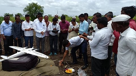 Land survey by drone