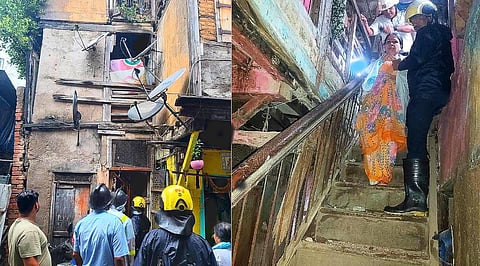 जुन्या वाड्याचा काही भाग कोसळला, अग्निशामक दलाकडून रहिवाशांची सुटका